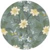 Raved tafelzeil groen met witte bloemen