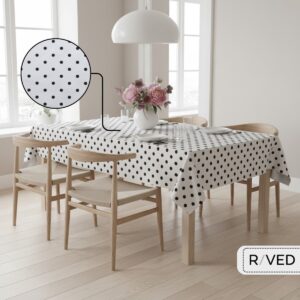 Raved Tafelzeil Zwarte Stippen Print Wit 140 140 - PVC - Afwasbaar