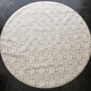 Raved Rond Tafelzeil - 160 cm ø - Linnen Beige - PVC - Afwasbaar