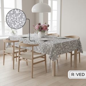 Raved Tafelzeil Lente Bloemen 140 140 - Grijs - PVC - Afwasbaar