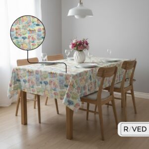 Raved Tafelzeil Macarons 140 140 - Roze - PVC - Afwasbaar