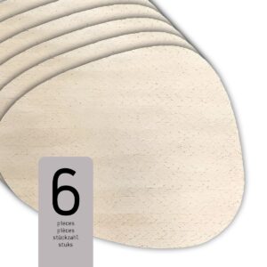 Raved Placemats - Set van 6 Stuks - Alice Dove - Leatherlook - Kunststof - Ovaal - Eettafel - Onderlegger - Waterafstotend
