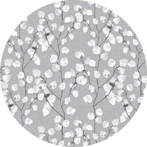 Raved Rond Tafelzeil - 140 cm ø - Lente Bloemen Grijs - PVC - Afwasbaar