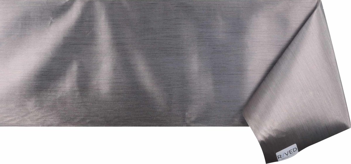 Raved Tafelzeil – 140 cm x 60 cm – Kerst Metallic Grijs – PVC – Afwasbaar