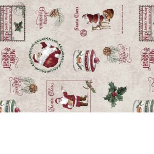 Raved Kerst Tafelzeil - Gouden Kerst 140 140 - Beige - PVC - Afwasbaar