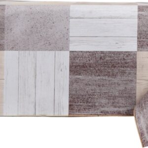 Raved Tafelkleed/Tafelzeil Vierkant Hout Print Bruin/Beige ↔ 140 ↕ 140 - PVC - Afwasbaar