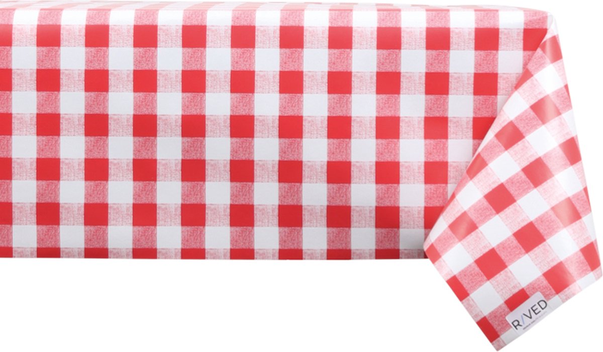 Raved Tafelzeil Boerenbont ruit Rood 140 140 - PVC - Afwasbaar