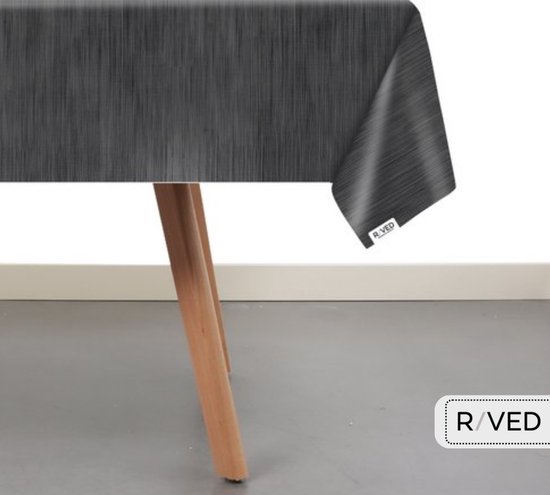 Raved Tafelzeil Linnenlook Grijs 140 140 - PVC - Afwasbaar - Image 3