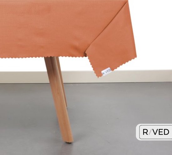 Raved Tafelkleed – 140 cm x 260 cm – Roest Bruin Polyester – Kreukvrij - Image 3