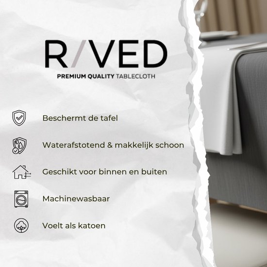 Raved Tafelzeil Linnenlook Grijs 140 140 - PVC - Afwasbaar - Image 5