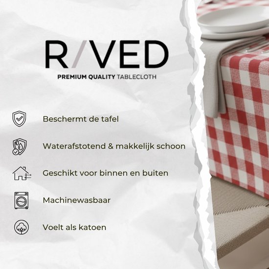 Raved Tafelzeil Boerenbont ruit Rood 140 140 - PVC - Afwasbaar - Image 9