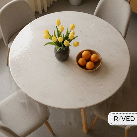 Raved Rond Tafelkleed/Tafelzeil Transparant - 0,2 dik - PVC - Afwasbaar - Image 3