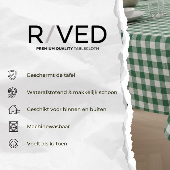 Raved Tafelzeil Boerenbont ruit Groen 140 140 - PVC - Afwasbaar - Image 8
